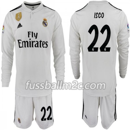Fußballtrikots Real Madrid ISCO 22 Kinder Heim Trikotsatz 2018-2019 Langarm Fußballtrikots Real Madrid ISCO 22 Kinder Heim Trikotsatz 2018-2019 Langarm